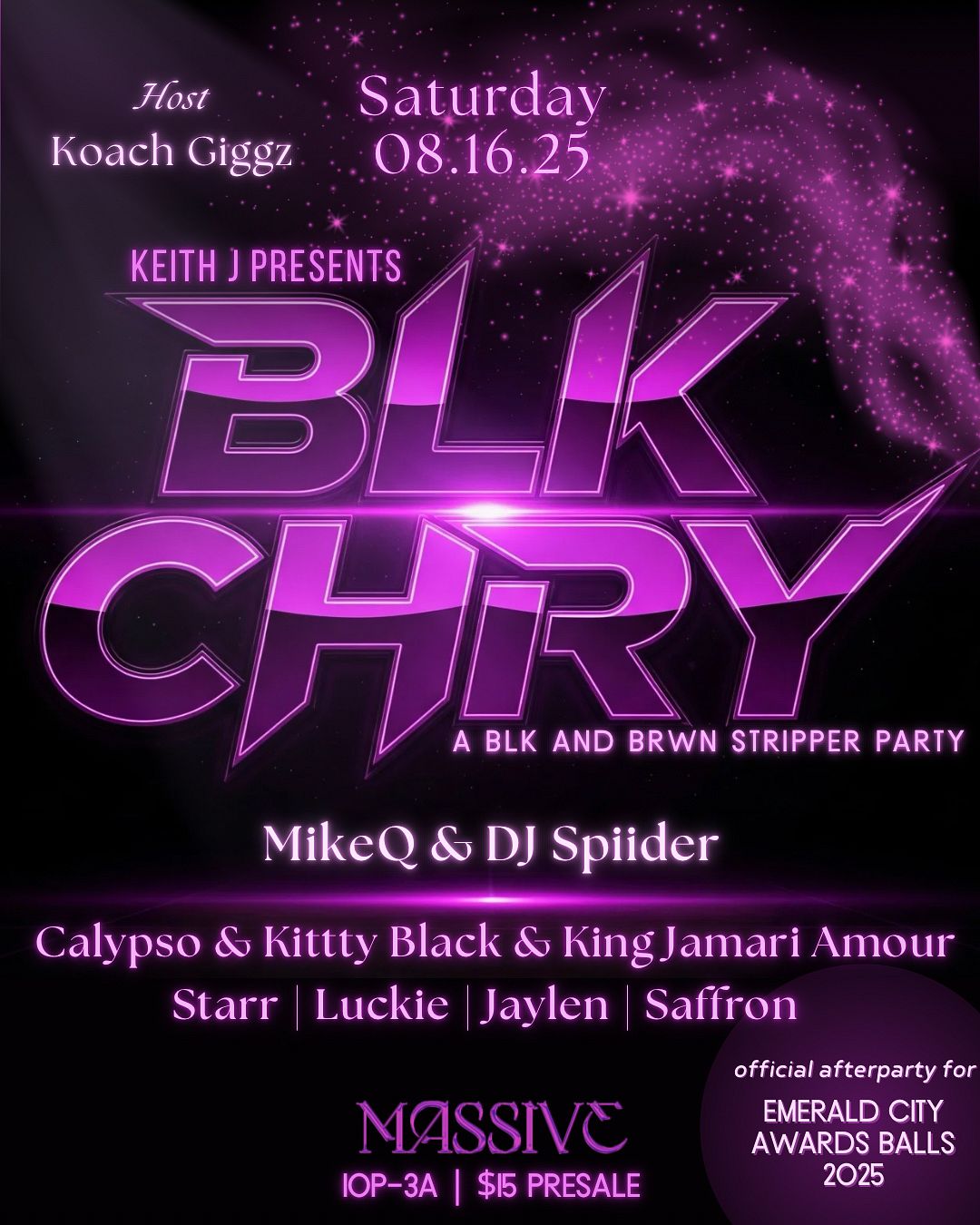 BLK CHRY w/ MikeQ & DJ Spiider Tickets at Massive in Seattle by
