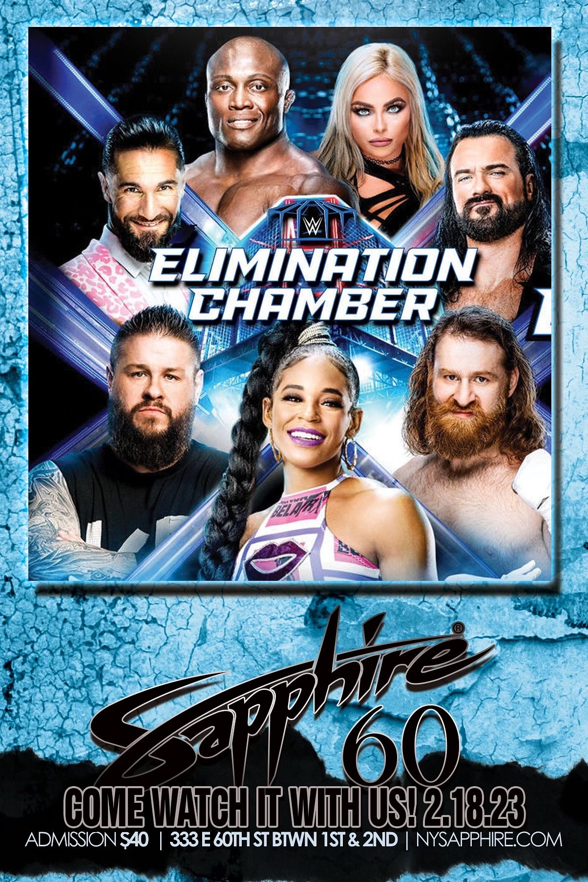 WWE Elimination Chamber Tickets at Sapphire 60 in New York by Sapphire