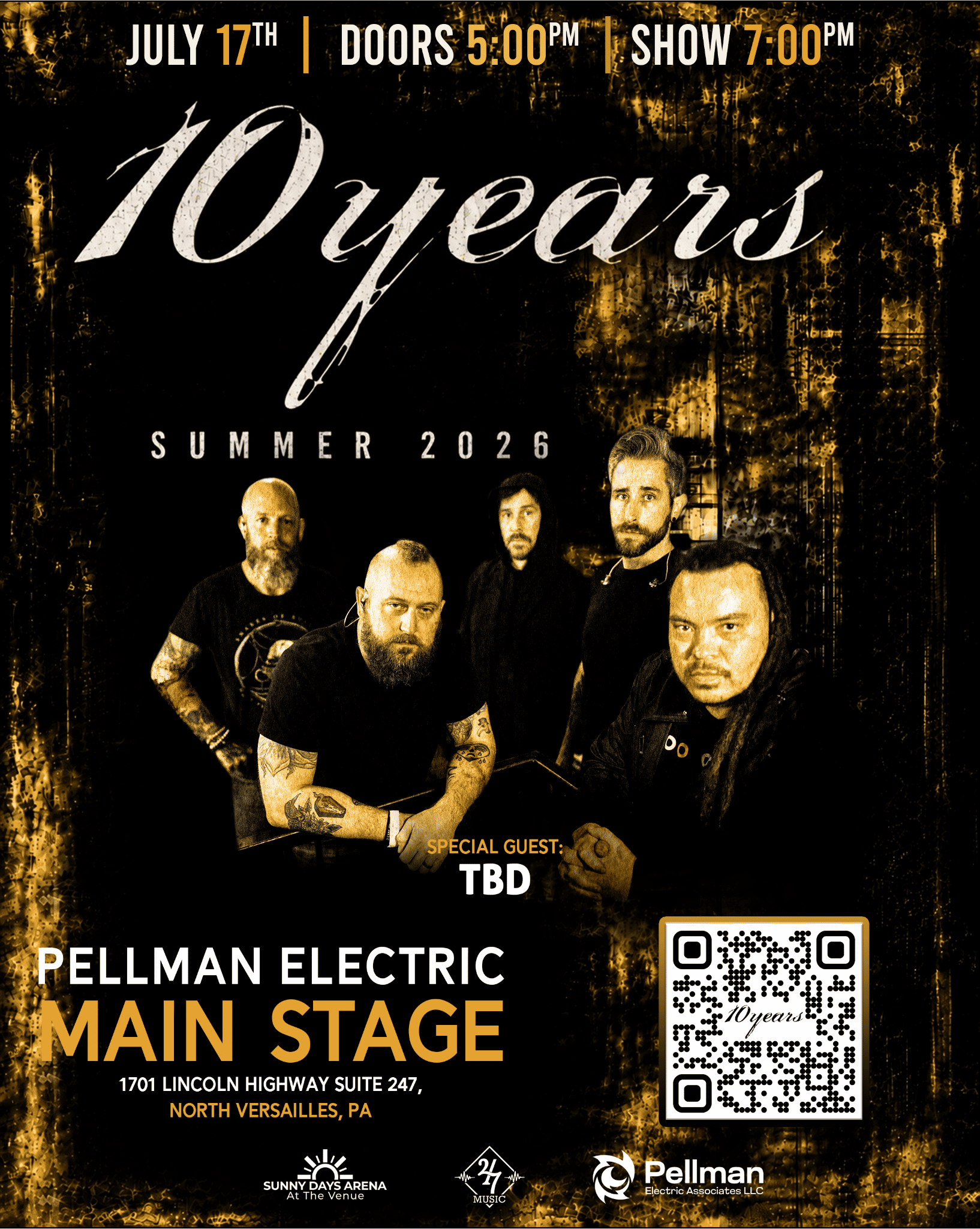 10 Years LIVE at Sunny Days Arena Tickets at Sunny Days Arena in