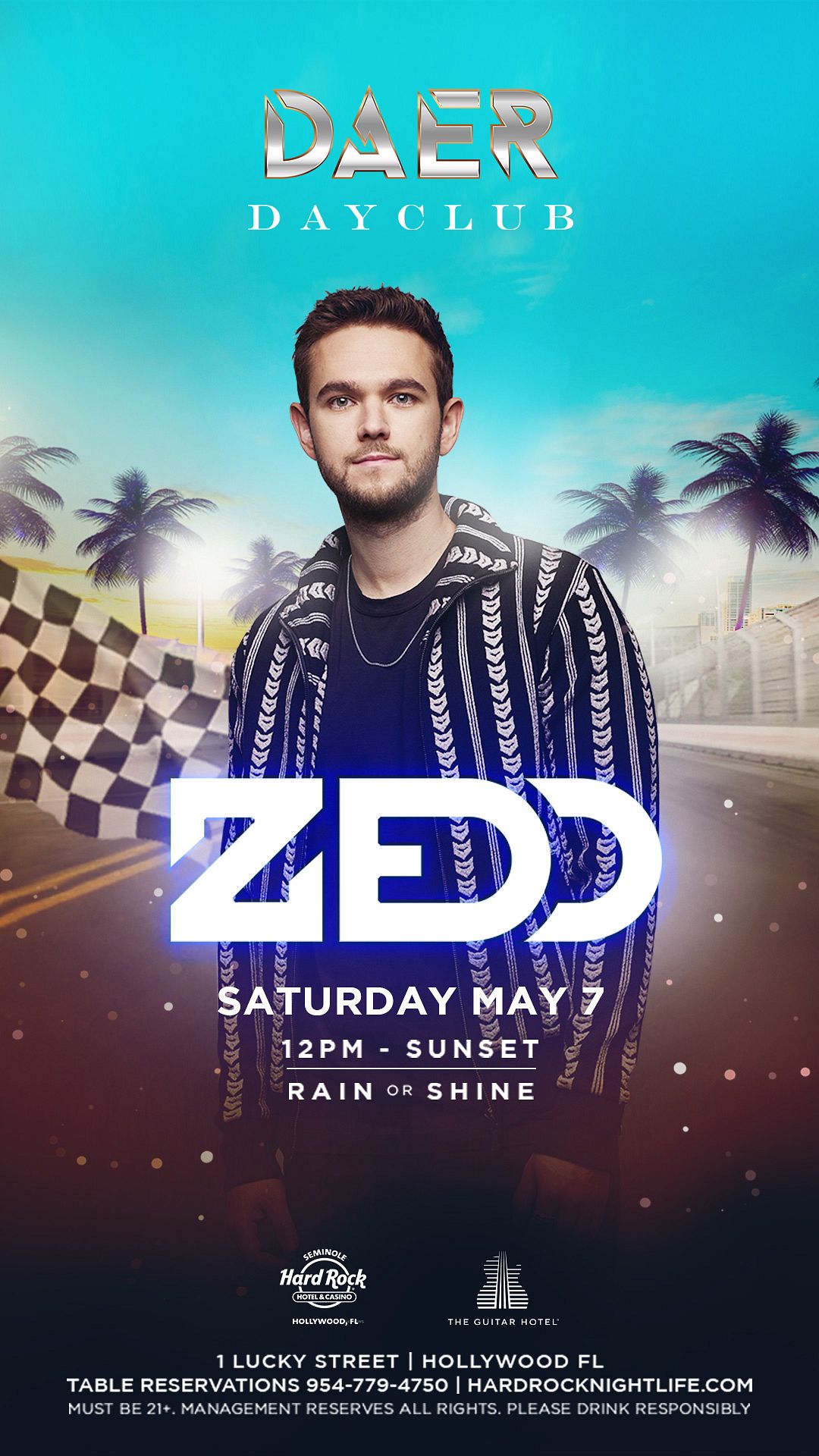 ZEDD DAER Hard Rock Holly Tickets at DAER South Florida in Hollywood by DAER