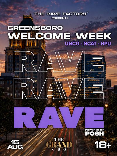RAVE [Welcome Week] Tickets at THE GRAND GSO in Greensboro by The Grand ...