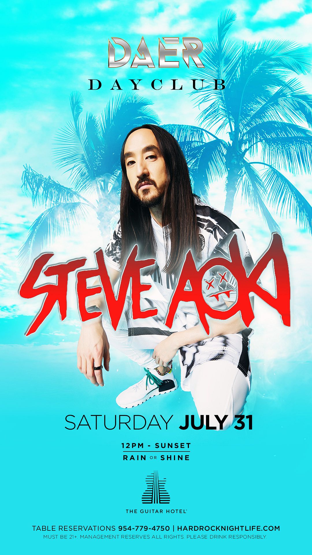 Steve Aoki Tickets at DAER South Florida in Hollywood by DAER