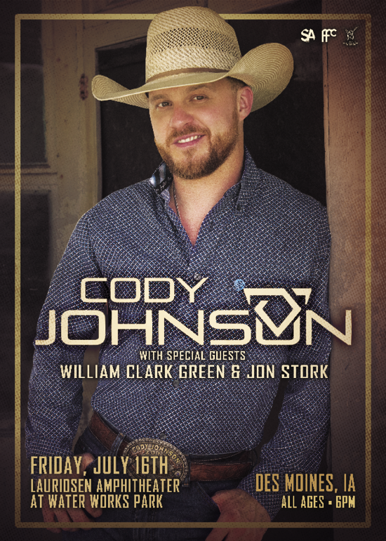 Cancelled Cody Johnson Tickets At Your Computer Or Mobile Device Tixr At Lauridsen Amphitheater At Water Works Park In Des Moines At First Fleet Concerts Tixr