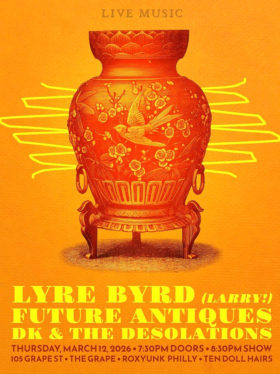 Lyre Byrd with Future Antiques + DK & the Desolations @ The Grape