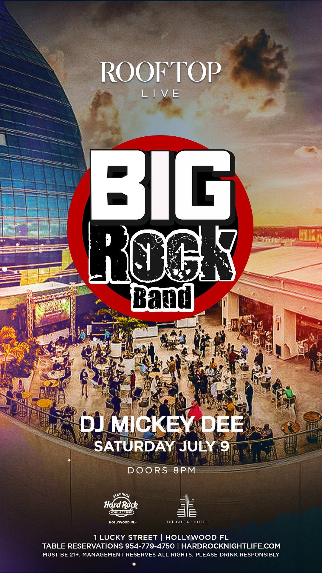 Big Rock Band Rooftop Live Hardrock Holly Tickets at Rooftop Live