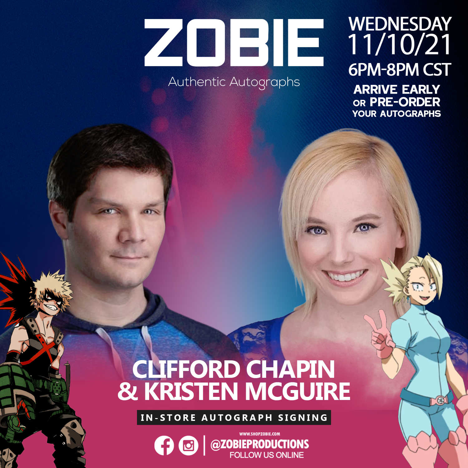 Clifford Chapin & Kristen McGuire InStore Zobie Tickets at Zobie