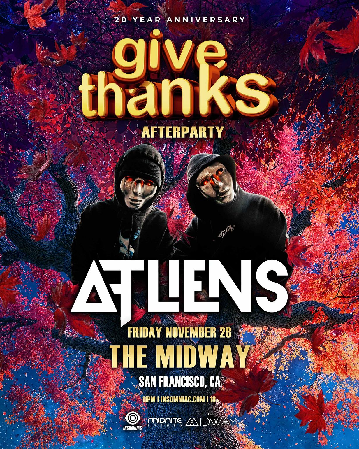 GIVE THANKS AFTERS: ATLiens Tickets at The Midway in San Francisco