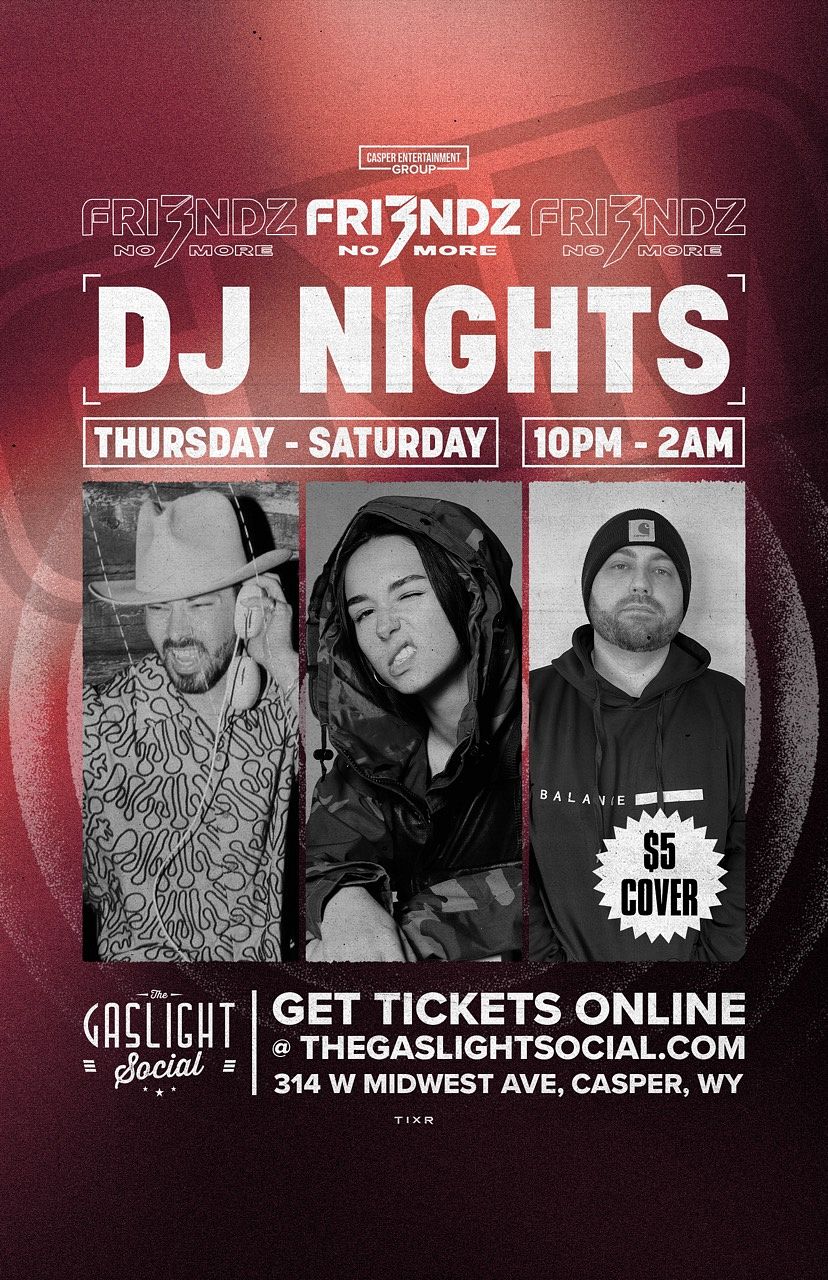 "Fri3nds No More" DJ Night event poster