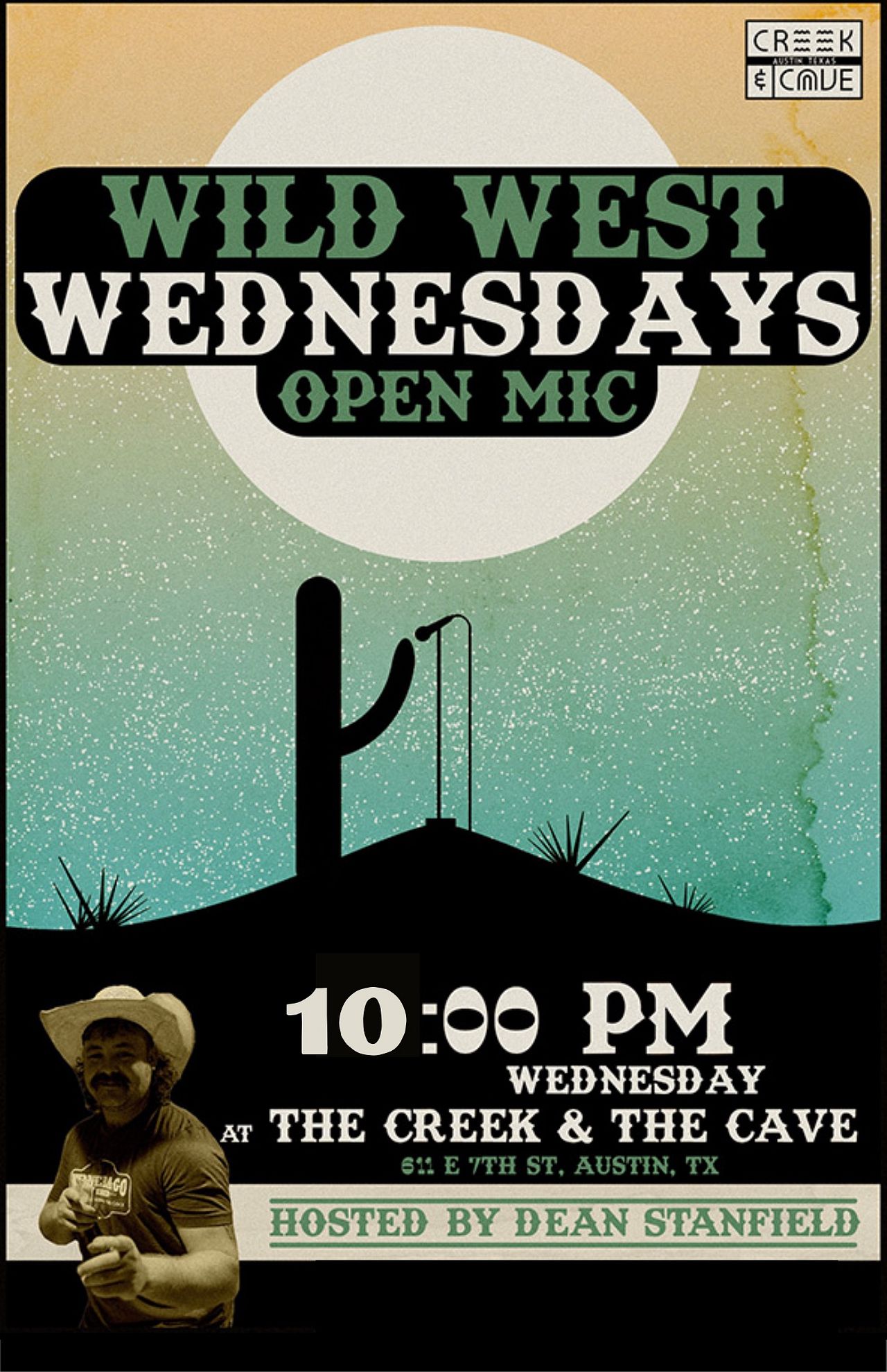 Wild West Wednesdays Open Mic Tickets at The Creek and The Cave in