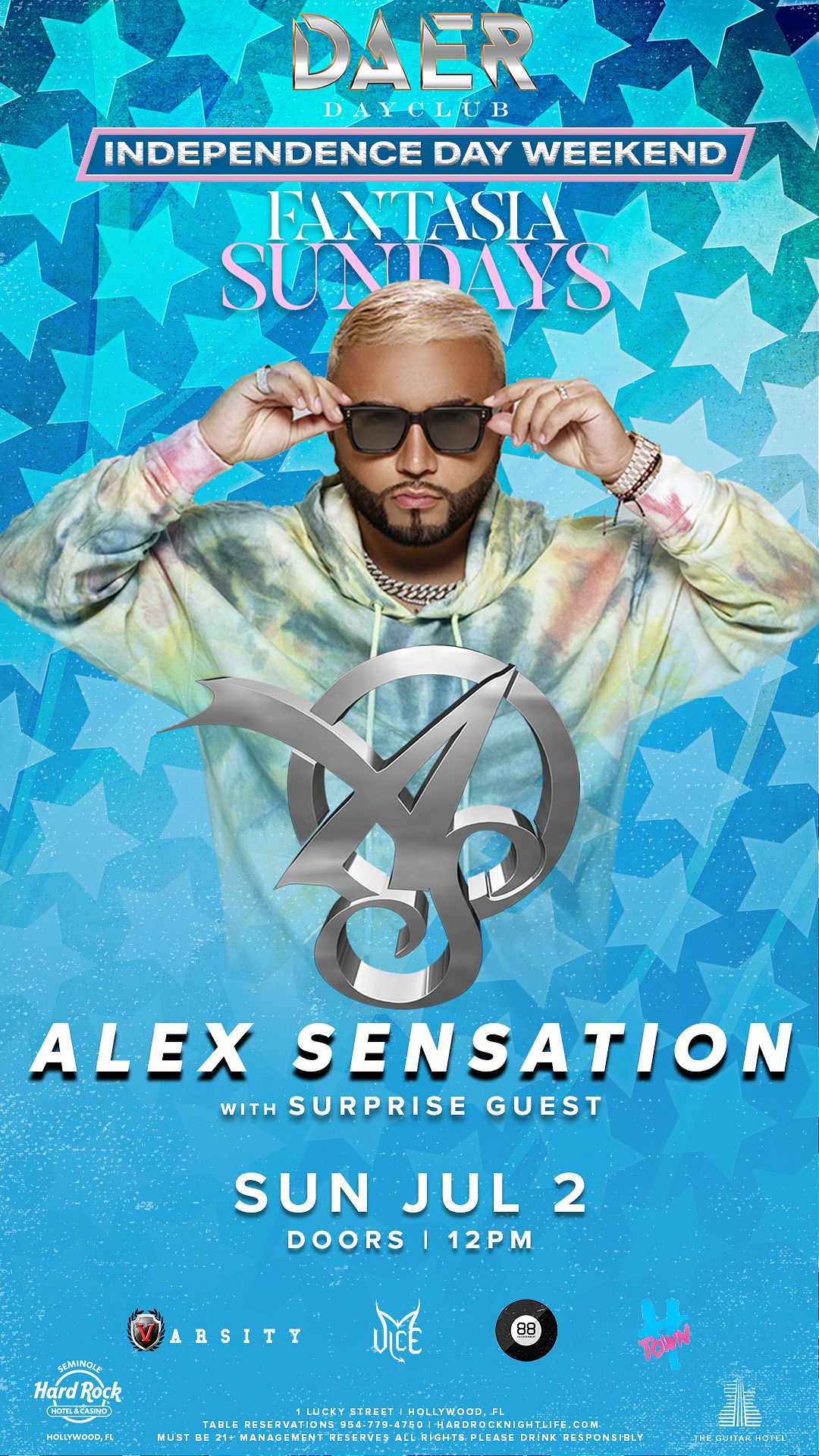 Alex Sensation DAER Hard Rock Holly Tickets at DAER