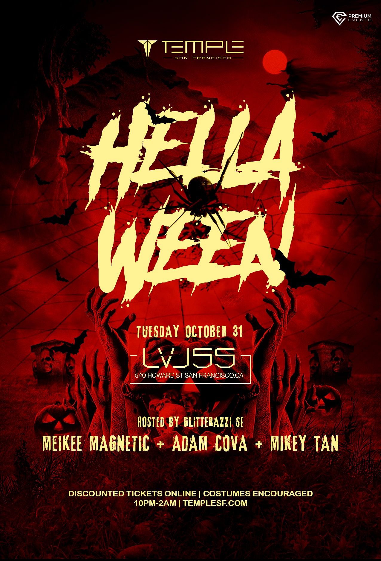 Hellaween Underground @ LVL 55 Tickets at Temple Nightclub in SF by ...