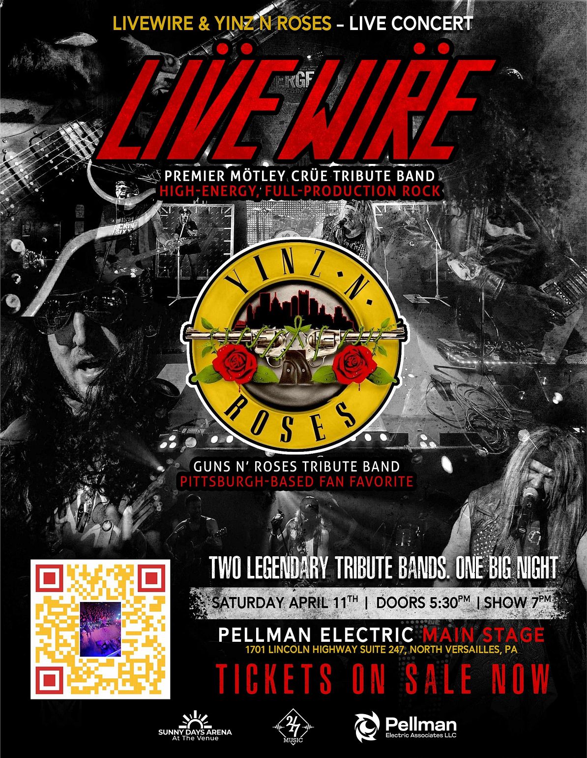 Livewire & Yinz N Roses - Live Arena Concert Tickets at Sunny Days