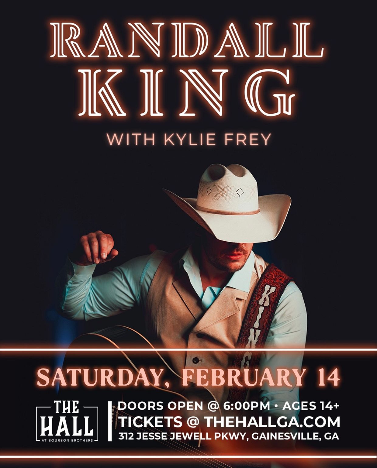 Randall King Tickets at The Hall at Bourbon Brothers in