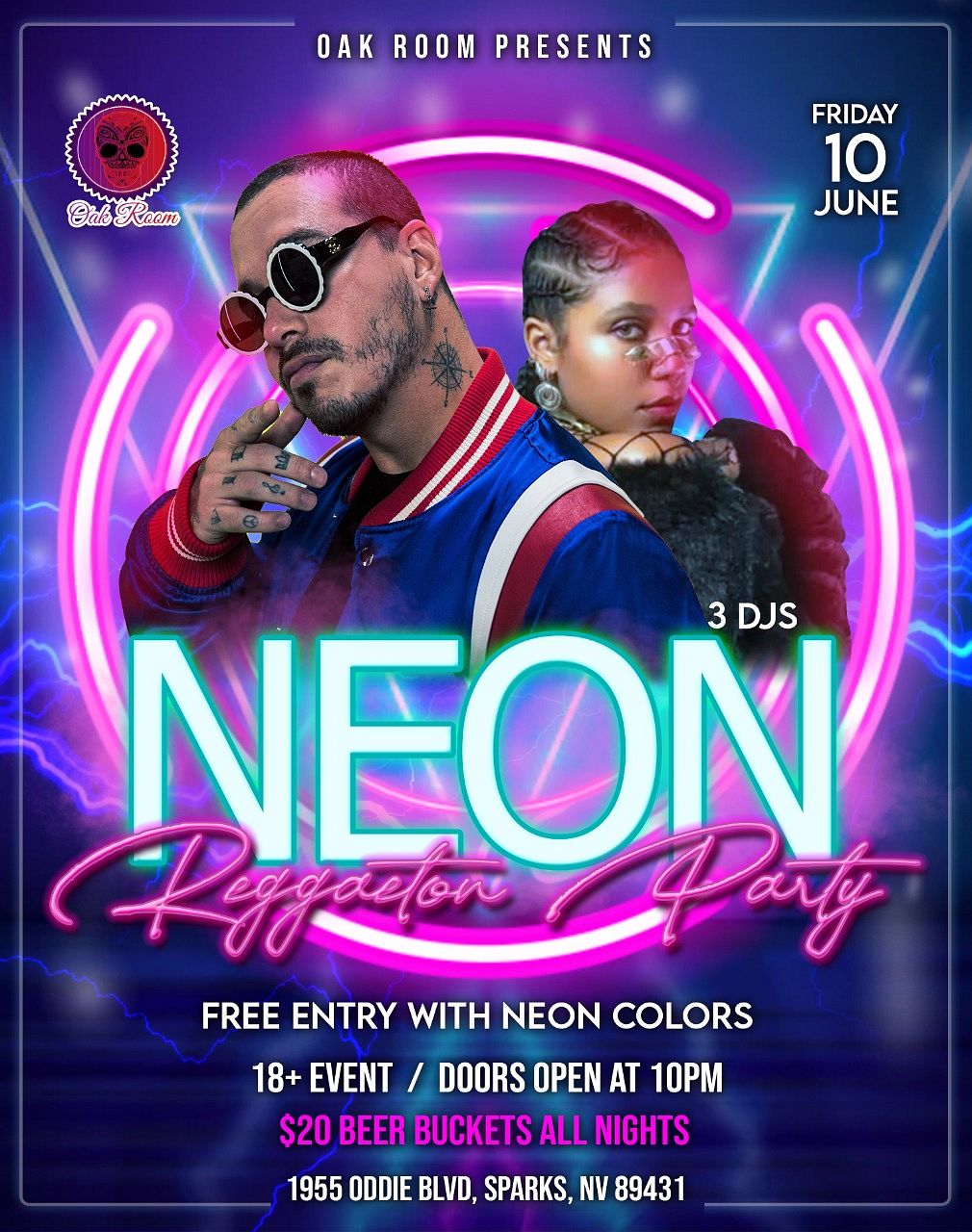 Neon Reggaeton Party Tickets at Oak Room Lounge in Sparks by Oakroom ...