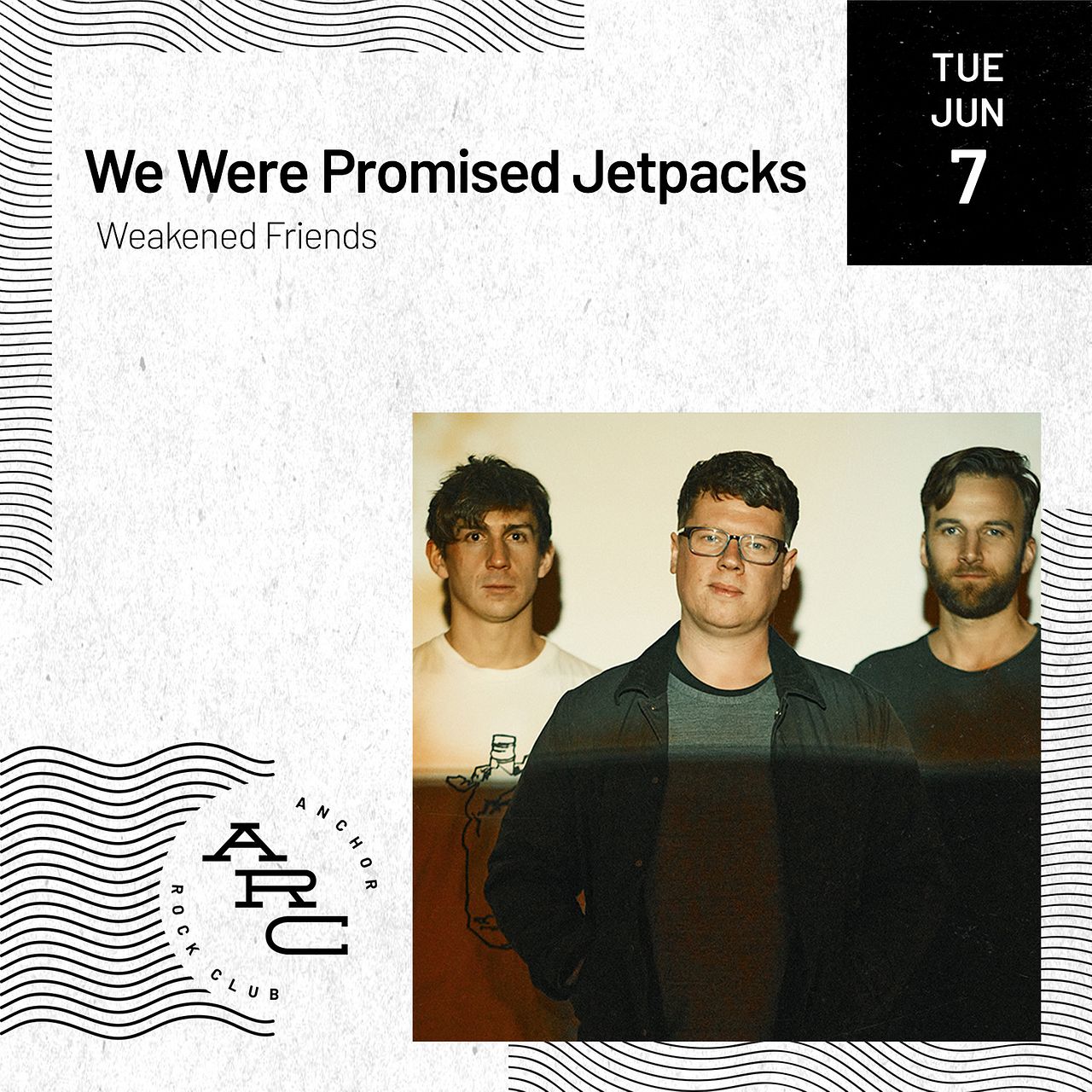 We Were Promised Jetpacks Tickets at Anchor Rock Club in Atlantic City