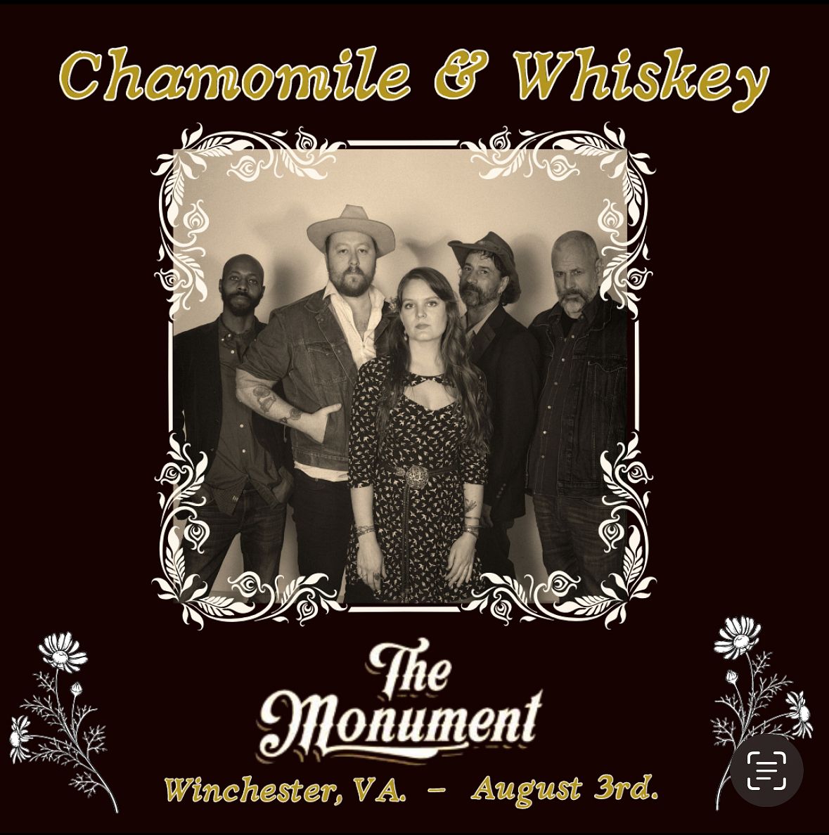 Chamomile and Whiskey Tickets at The Monument in Winchester by The