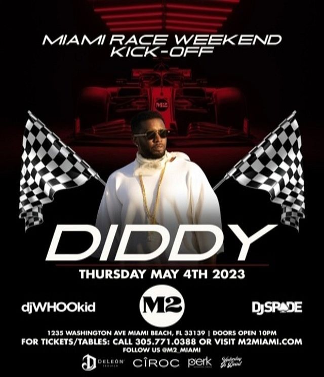 DIDDY Race Week Kickoff Party Tickets at M2 Miami in Miami Beach by