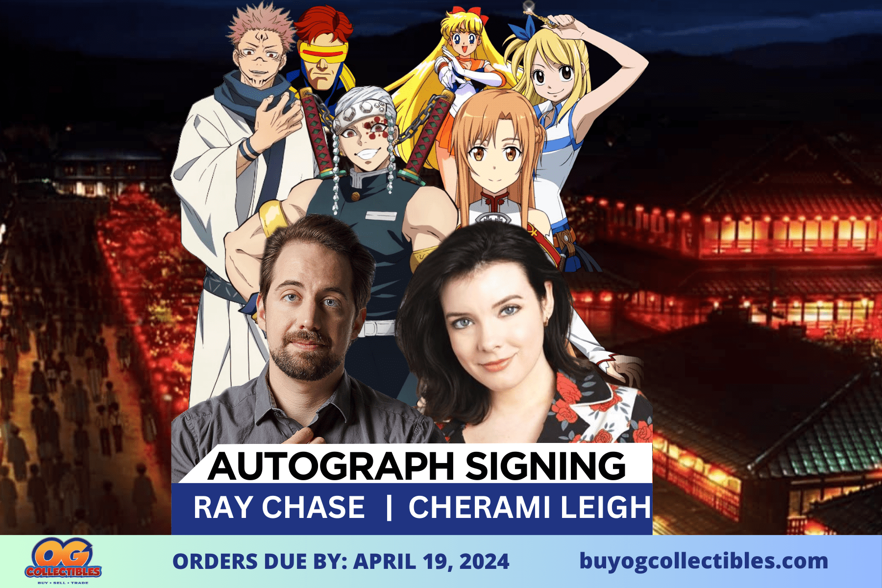 Ray Chase & Cherami Leigh Meet & Greet Signing Tickets at OG