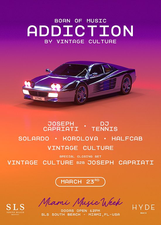 MMW 2023 | Addiction by Vintage Culture Tickets at Hyde Beach in