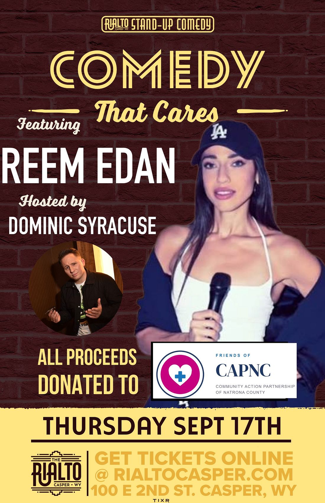 Comedy That Cares - Featuring: Reem Edan, Dom Syracuse event poster