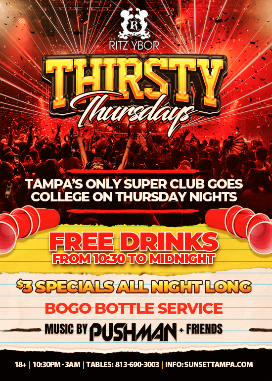 Thirsty Thursdays Tickets at The Ritz Ybor in Tampa by Ritz Ybor | Tixr