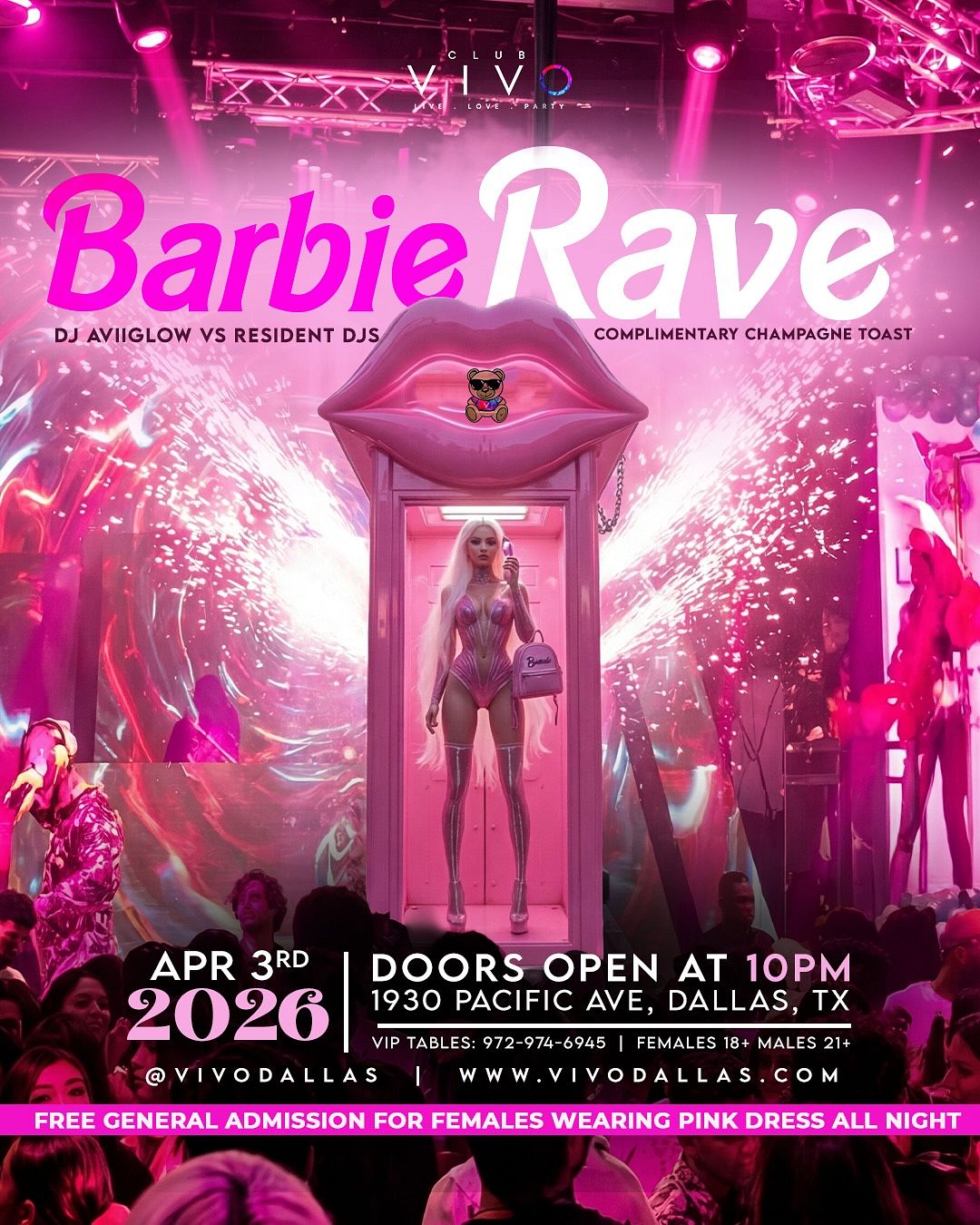 VIVO Fridays: Barbie Rave Tickets at Club VIVO in Dallas by Club Vivo ...