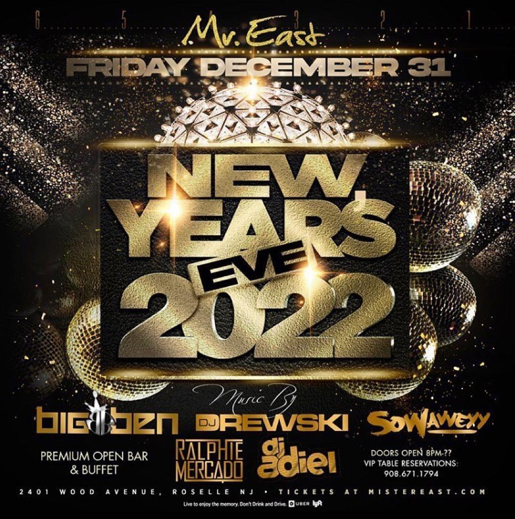 NYE AT MISTER EAST IN New Jersey Tickets at Mister East in Roselle by ...