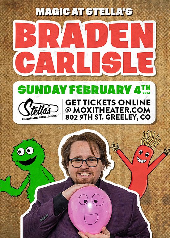 Magic at Stella's with Braden Carlisle Tickets at Stella's Pinball Arcade and Lounge in Greeley