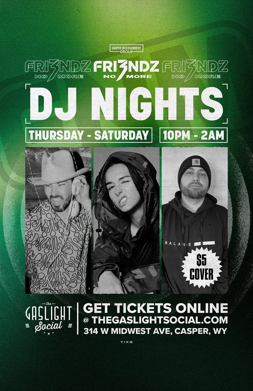 "Fri3nds No More" DJ Night event poster