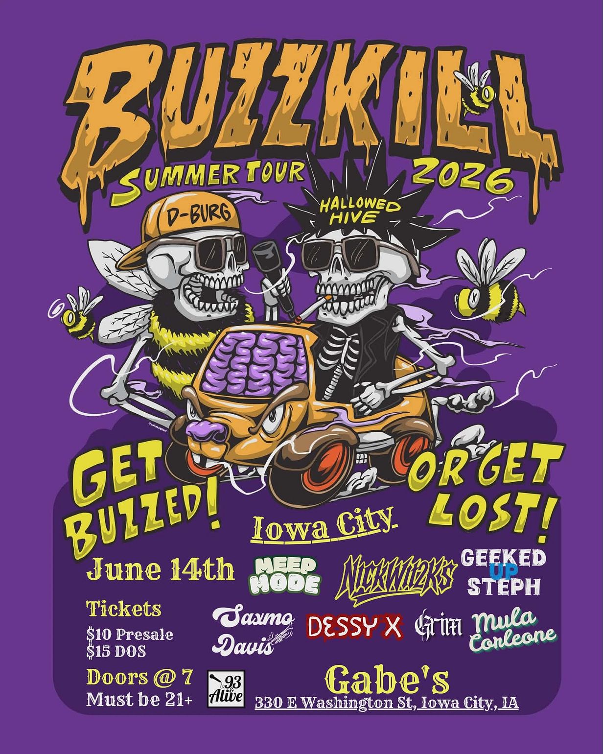 Buzzkill - Summer Tour 2026 Tickets at Gabe's in Iowa City by Gabe's | Tixr