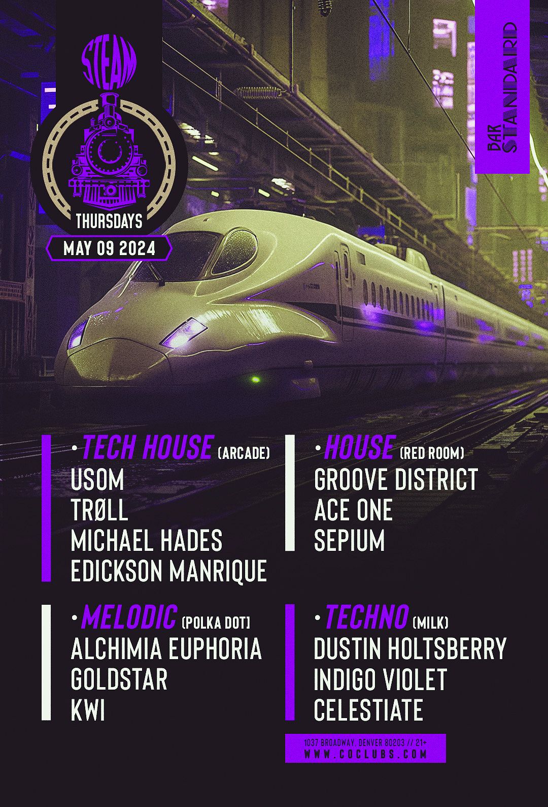 STEAM! May 9 Tickets at Milk Bar in Denver by Milk Tixr