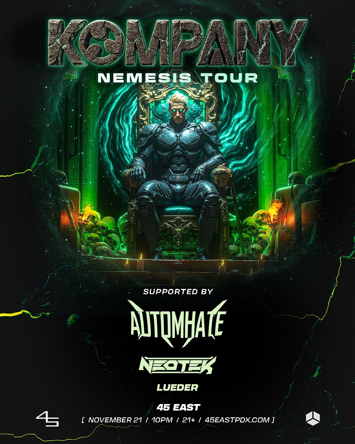KOMPANY w/ AUTOMHATE + NEOTEK Tickets at 45 East in Portland by 45 East ...