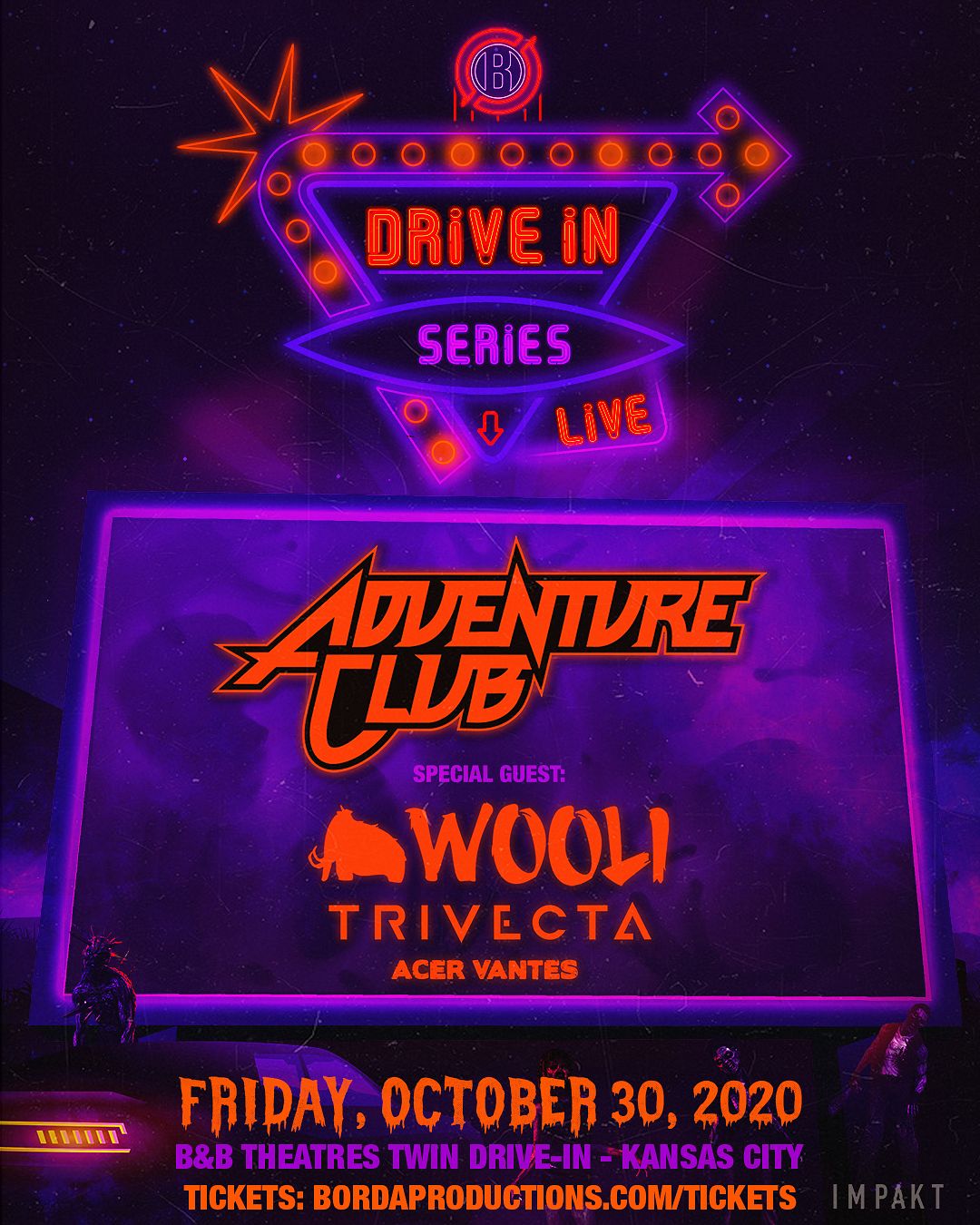 Borda DriveIn Series ft. Adventure Club Tickets at B&B Theaters Twin DriveIn in Independence