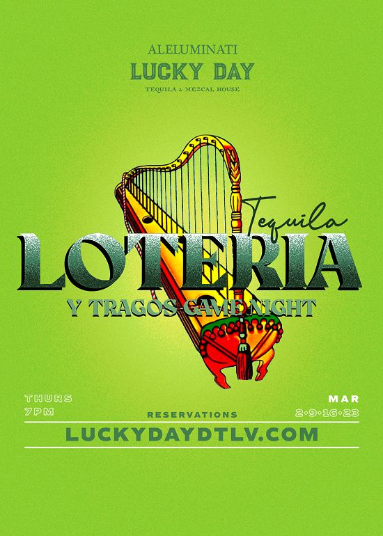 LD Aleluminati LOTERIA Tickets at Lucky Day Tequila & Mezcal House in Las Vegas by Corner