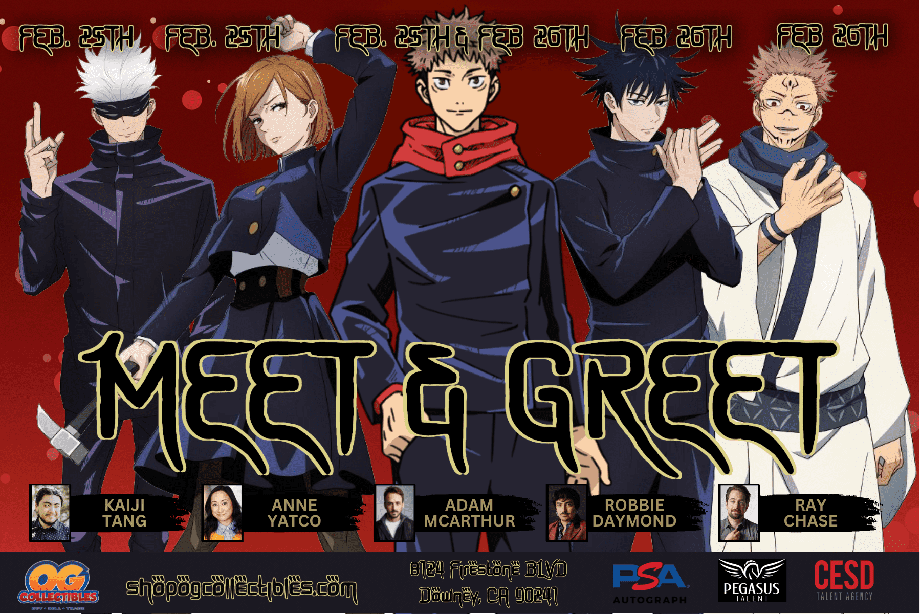 Jujutsu Kaisen Meet And Greet Signing Tickets At Og Collectibles In