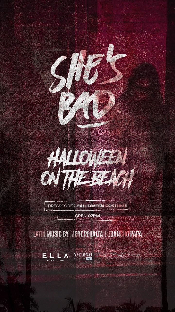 She is Bad On the Beach Halloween Edition Tickets at National Hotel in Miami  Beach by Bad Decisions | Tixr