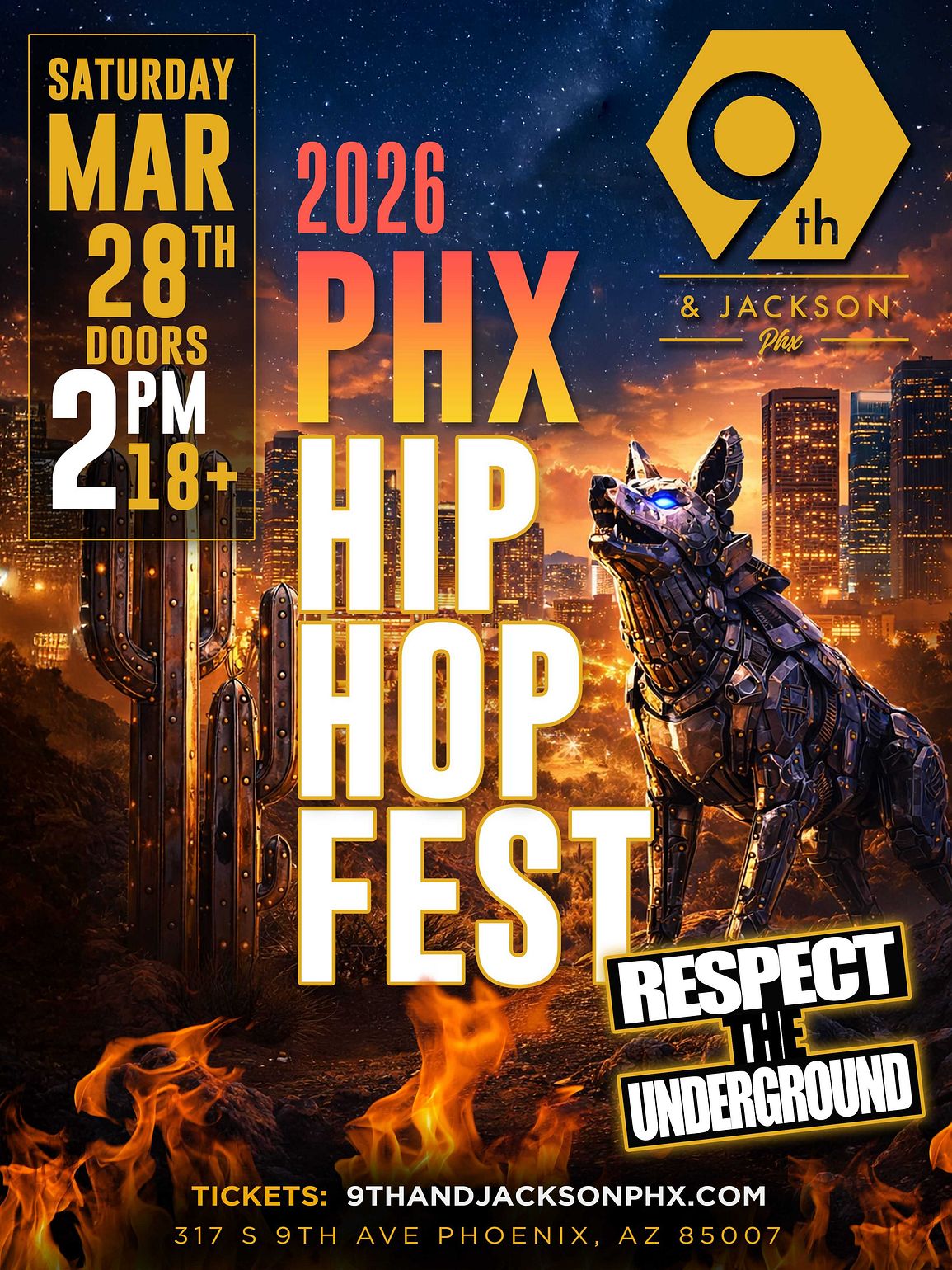 PHX Hip Hop Fest Tickets at 9th & Jackson in Phoenix by 9th