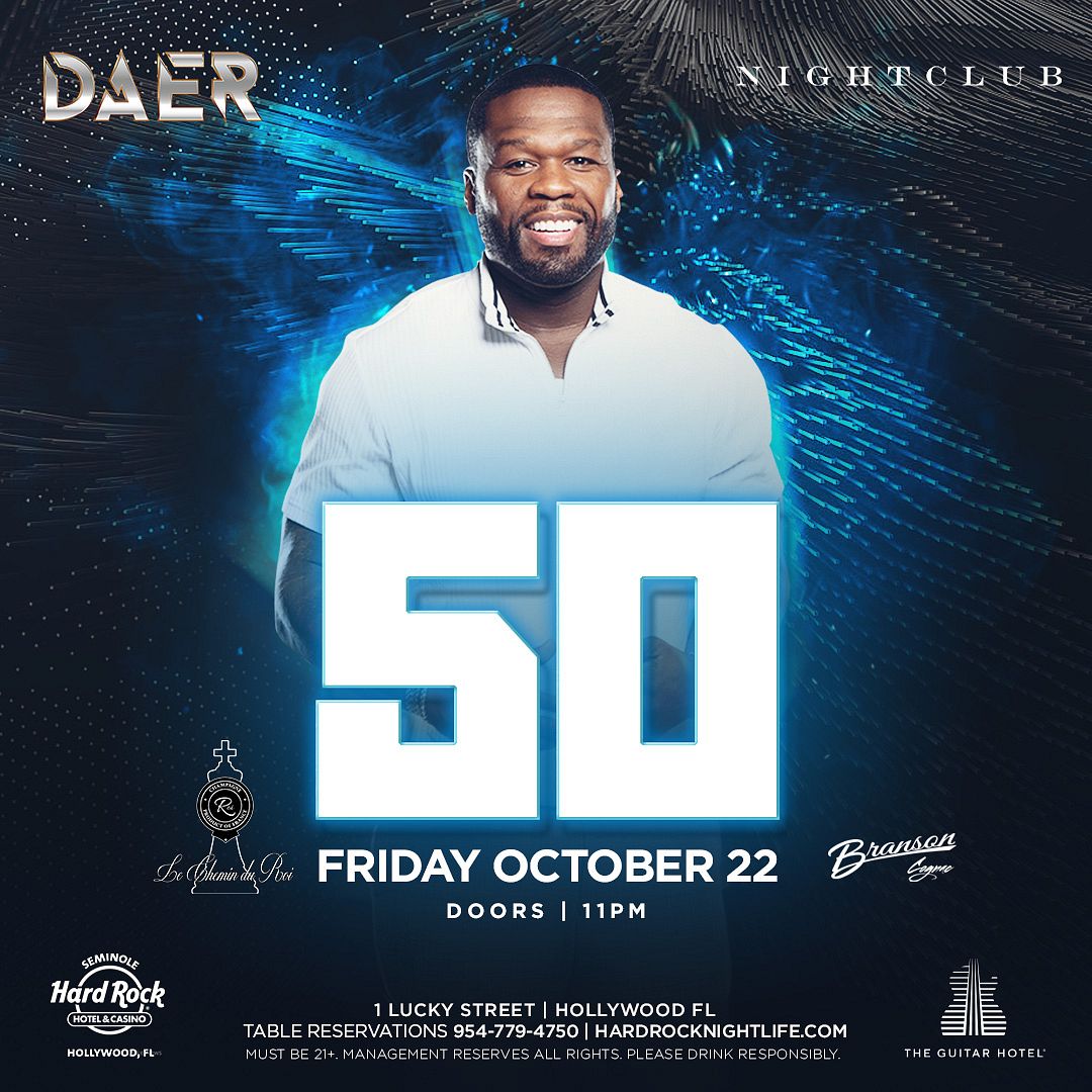 50 Cent Tickets at DAER South Florida in Hollywood by DAER