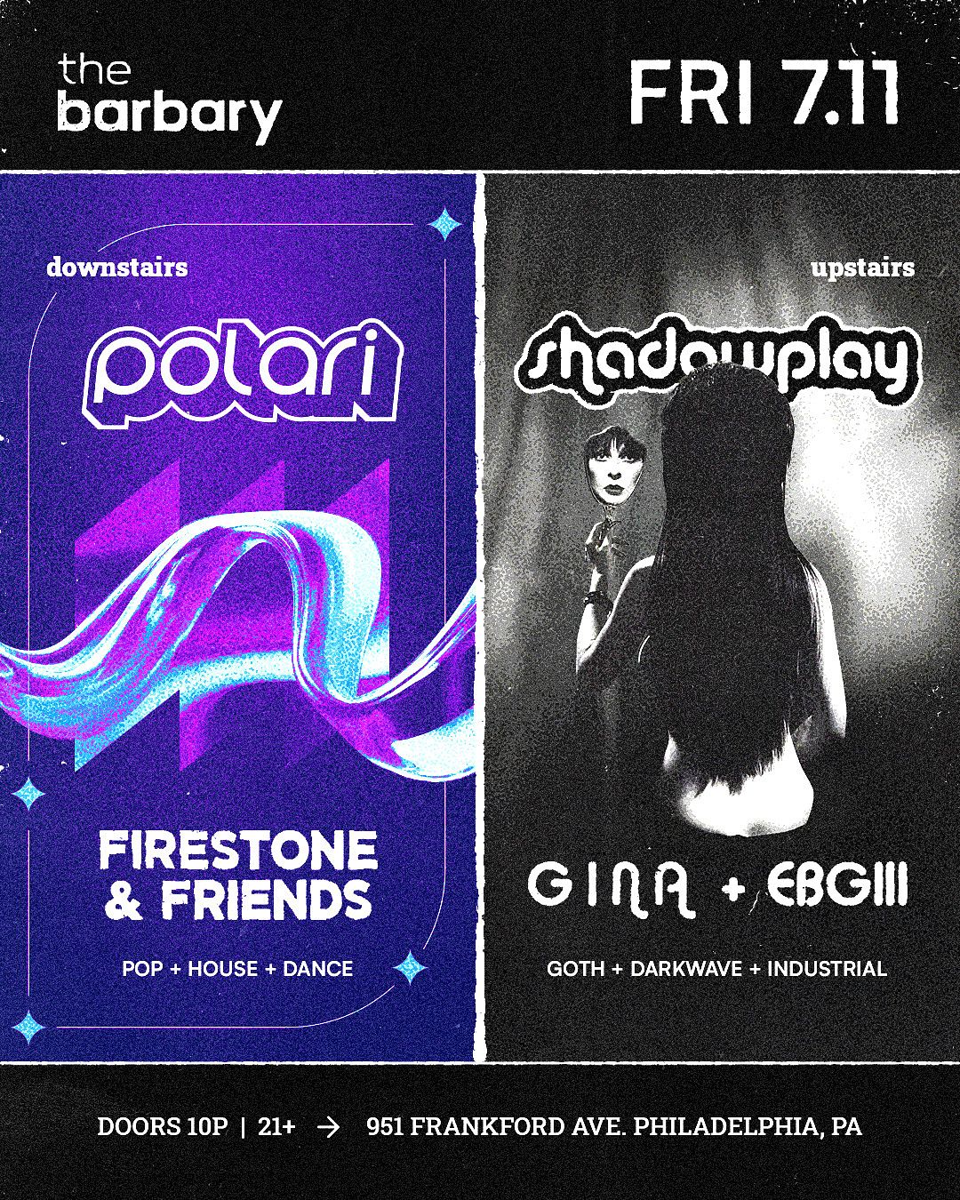 SHADOWPLAY x POLARI Tickets at The Barbary in Philadelphia by The ...