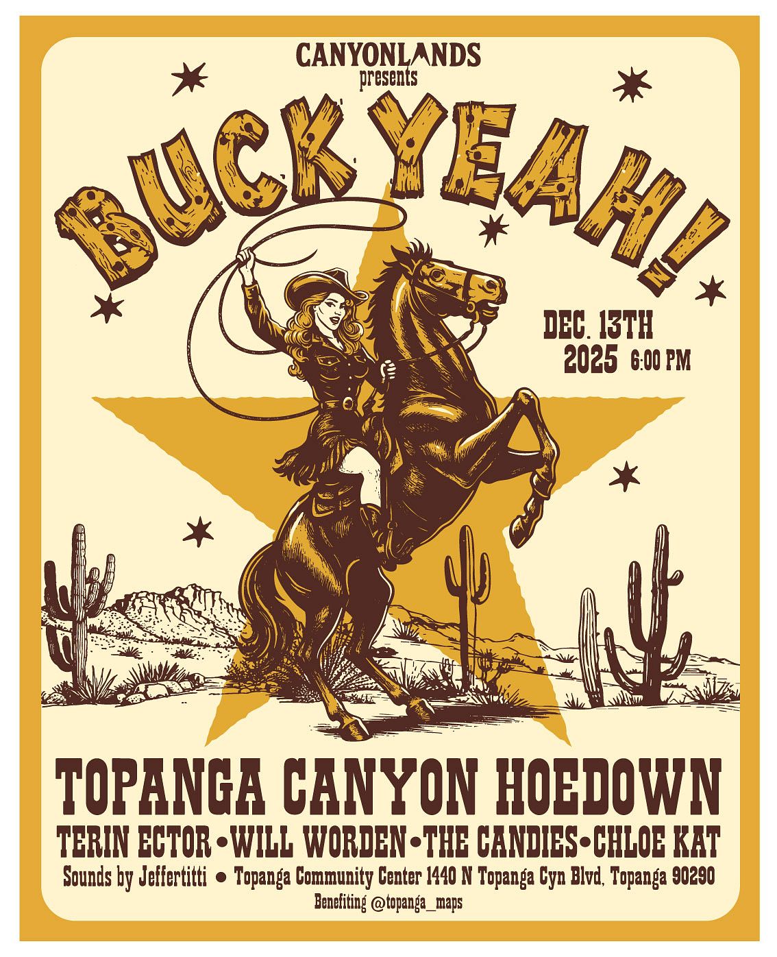 Buck Yeah! Tickets at Topanga Community Center in Topanga by
