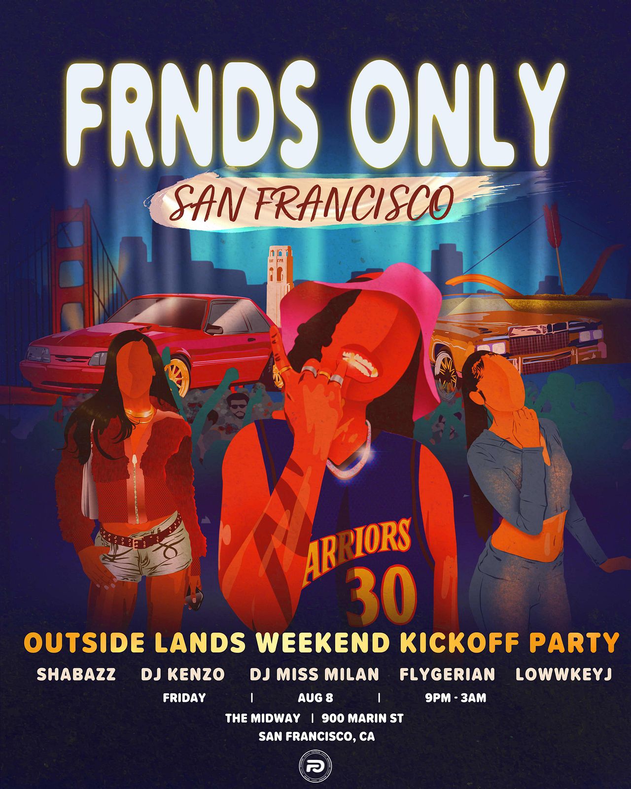 FRNDS Only SF: Outside Lands Weekend Kickoff Party Tickets at The Midway in San  Francisco by The Midway SF | Tixr