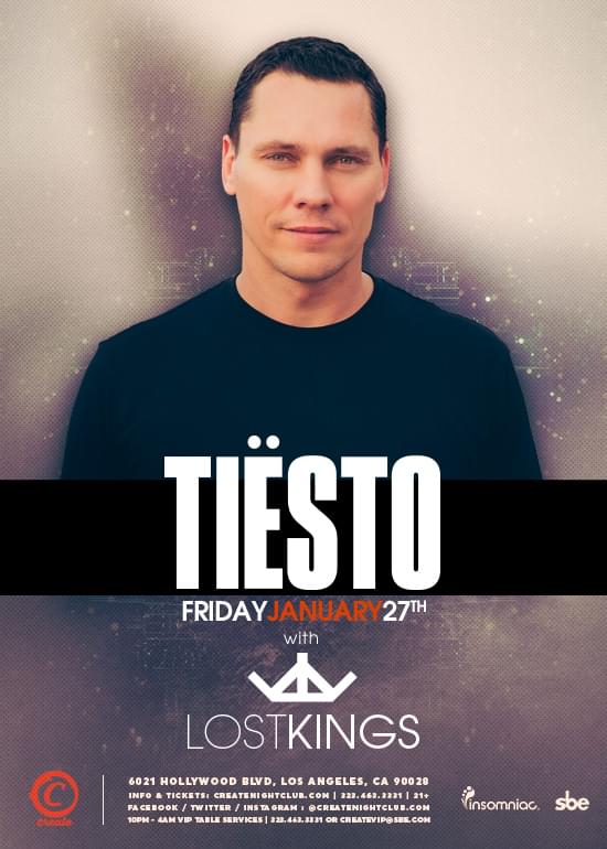 Tiesto with Lost Kings Tickets at Create in Los Angeles by