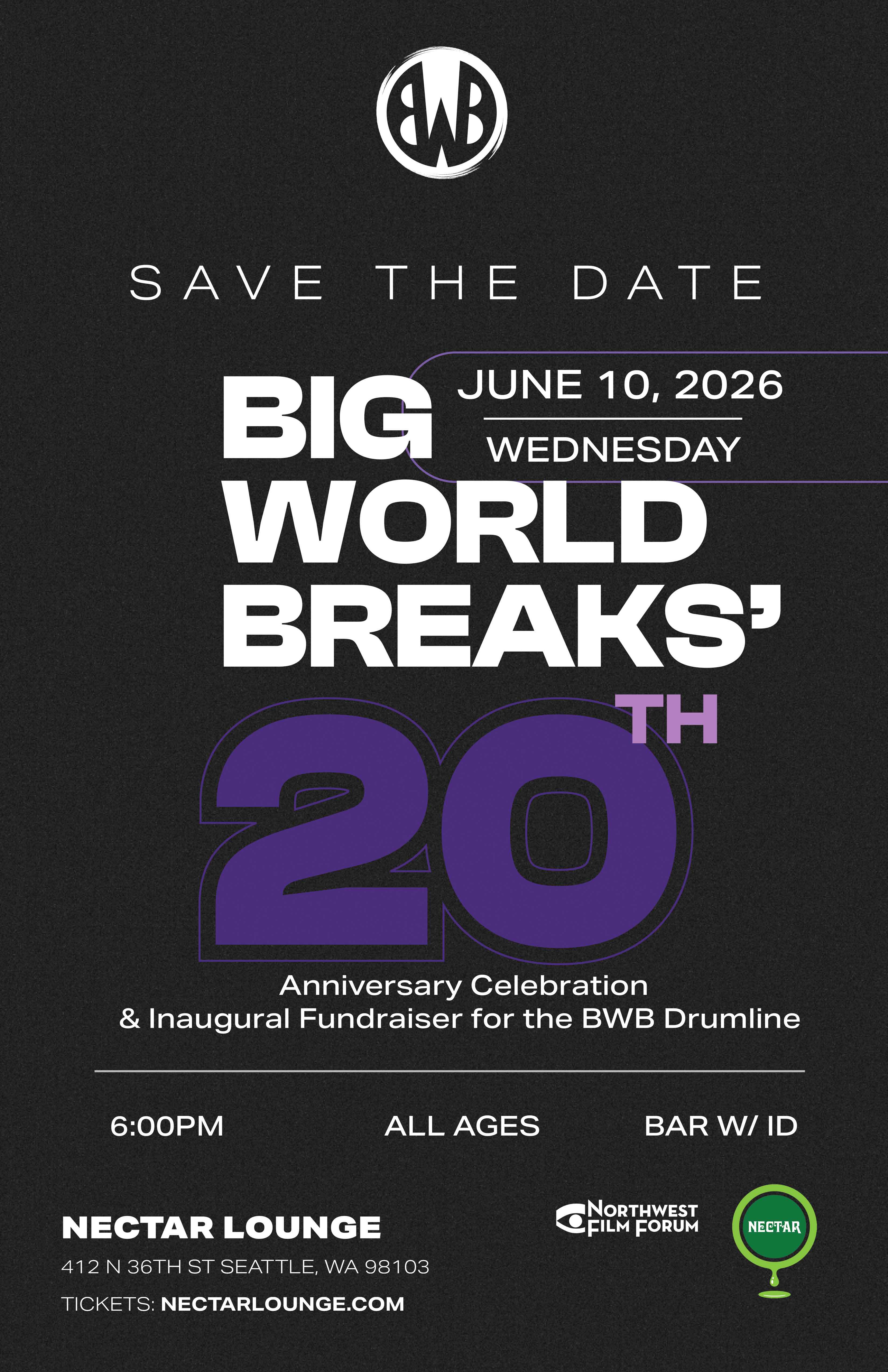 Big World Breaks 20th Anniversary Celebration Tickets at Nectar