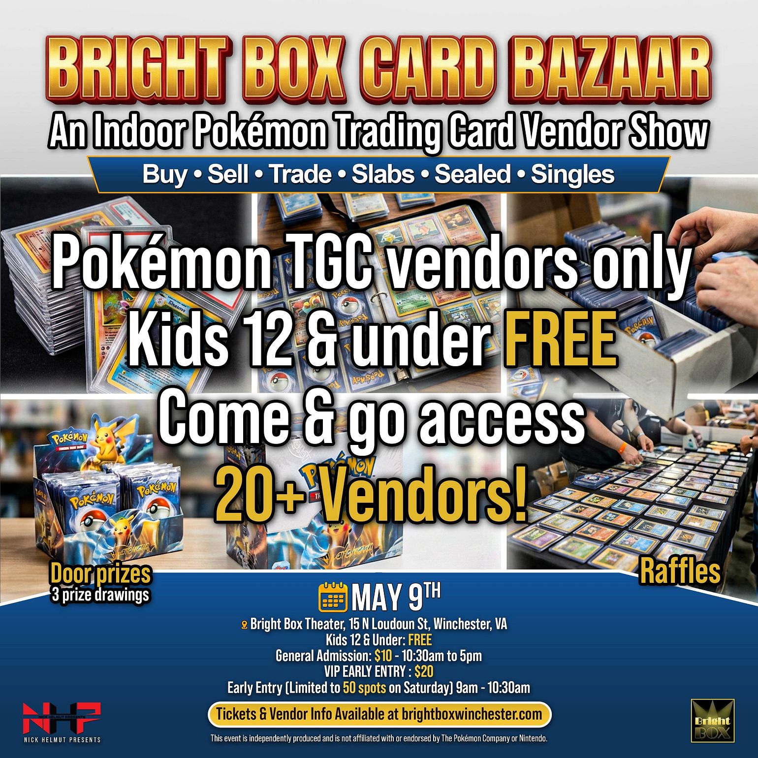 Bright Box Card Bazaar: An Indoor Pokemon Trading Card Vendor Show Tickets  at Bright Box Theater in Winchester by Bright Box Theater | Tixr