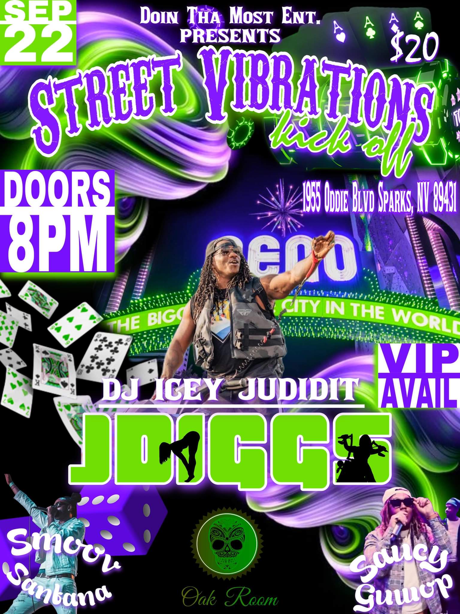 Street Vibrations J Diggs Live Tickets at Oak Room Lounge in Sparks by