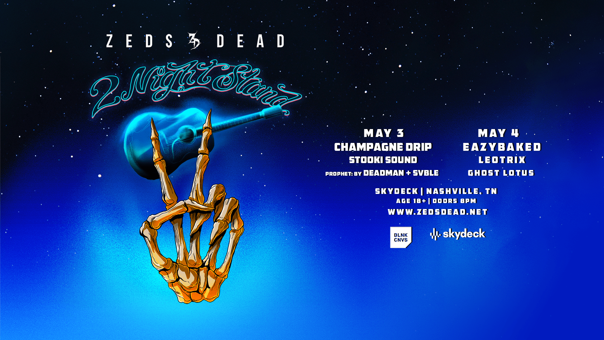 ZEDS DEAD: 2 NIGHT STAND Tickets at SkyDeck @ Assembly Food Hall