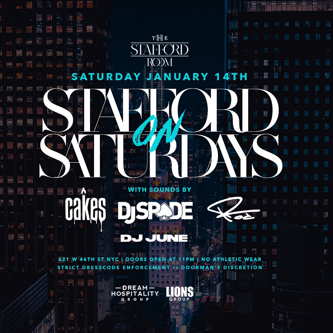 SATURDAYS THE STAFFORD ROOM Tickets at The Stafford Room in New York
