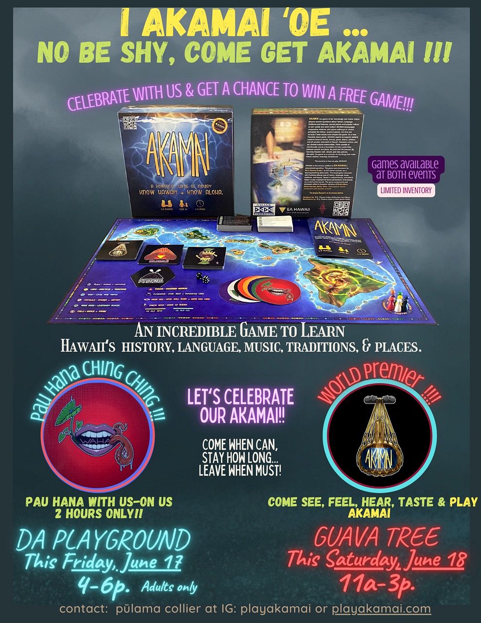 I AKAMAI 'OE PREMIER HAWAIIAN BOARD GAME Tickets at da Playground Maui in Wailuku by Da