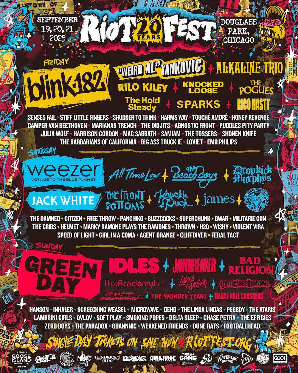 Riot Fest 2025 Tickets at Douglass Park in Chicago by Riot Fest | Tixr