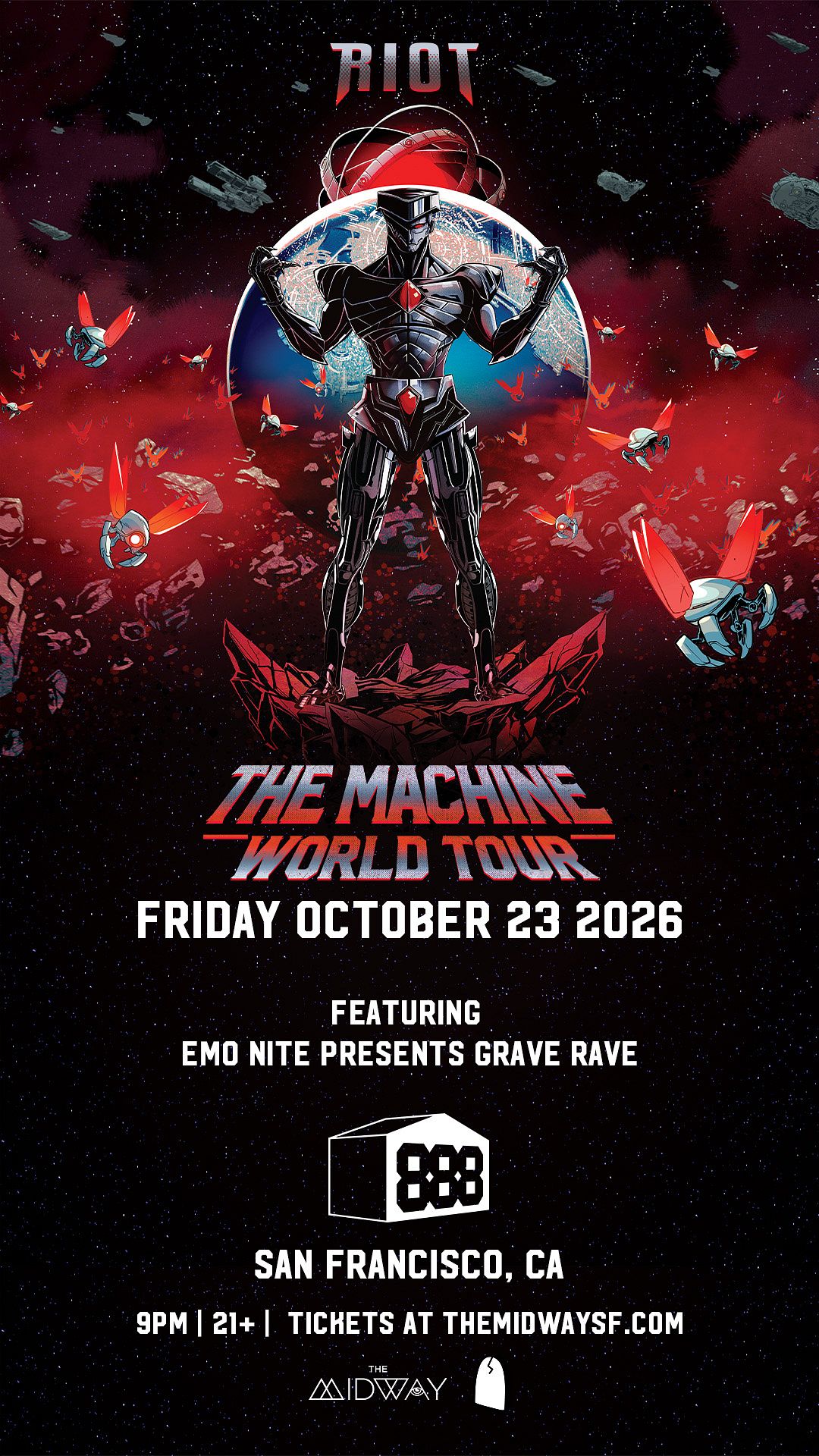 洋楽 RIOT memorial RIOT - The Machine World Tour Tickets at 888 Garage in San